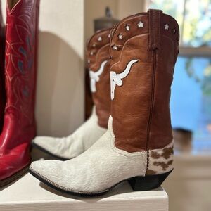 1970s • Panhandle Slim • Cowhide Longhorn Inlay • Women’s 6.5 B